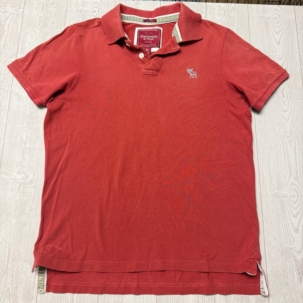 Vintage Abercrombie & Fitch Polo Shirt Men’s XL Muscle Short Sleeve Cotton Moose